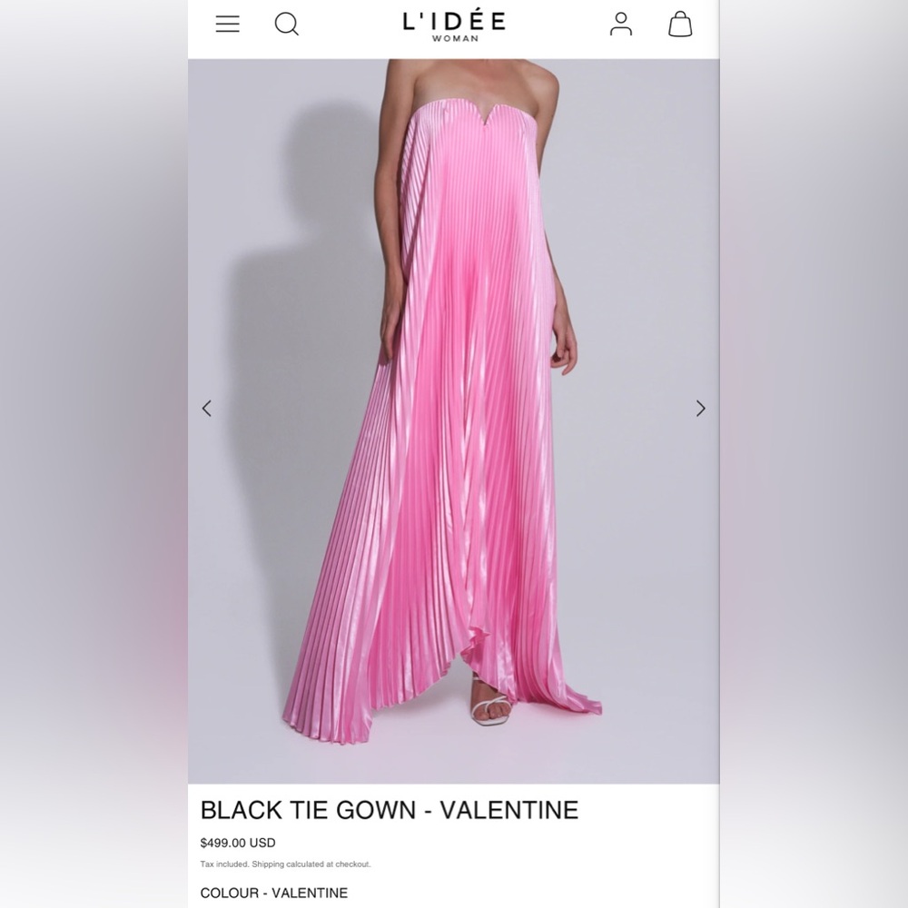 L’Idée Pink Black Tie Gown - Valentine